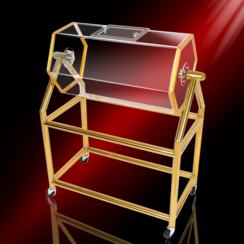 Acrylic Rocking Award Box Big Roll Drum Jackpot ORGANIC GLASS DRAWING AWARD BOX UPSCALE ACTIVE HAND DRAWING JACKPOT