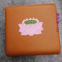 Buddhist temple worship Buddha lotus solid wood square prayer stool futon home with thick zen mat meditation