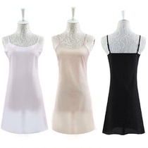 Spring and Summer Autumn Chiffon Plus Size Sling base skirt Loose Dress Adjustable Mid-length