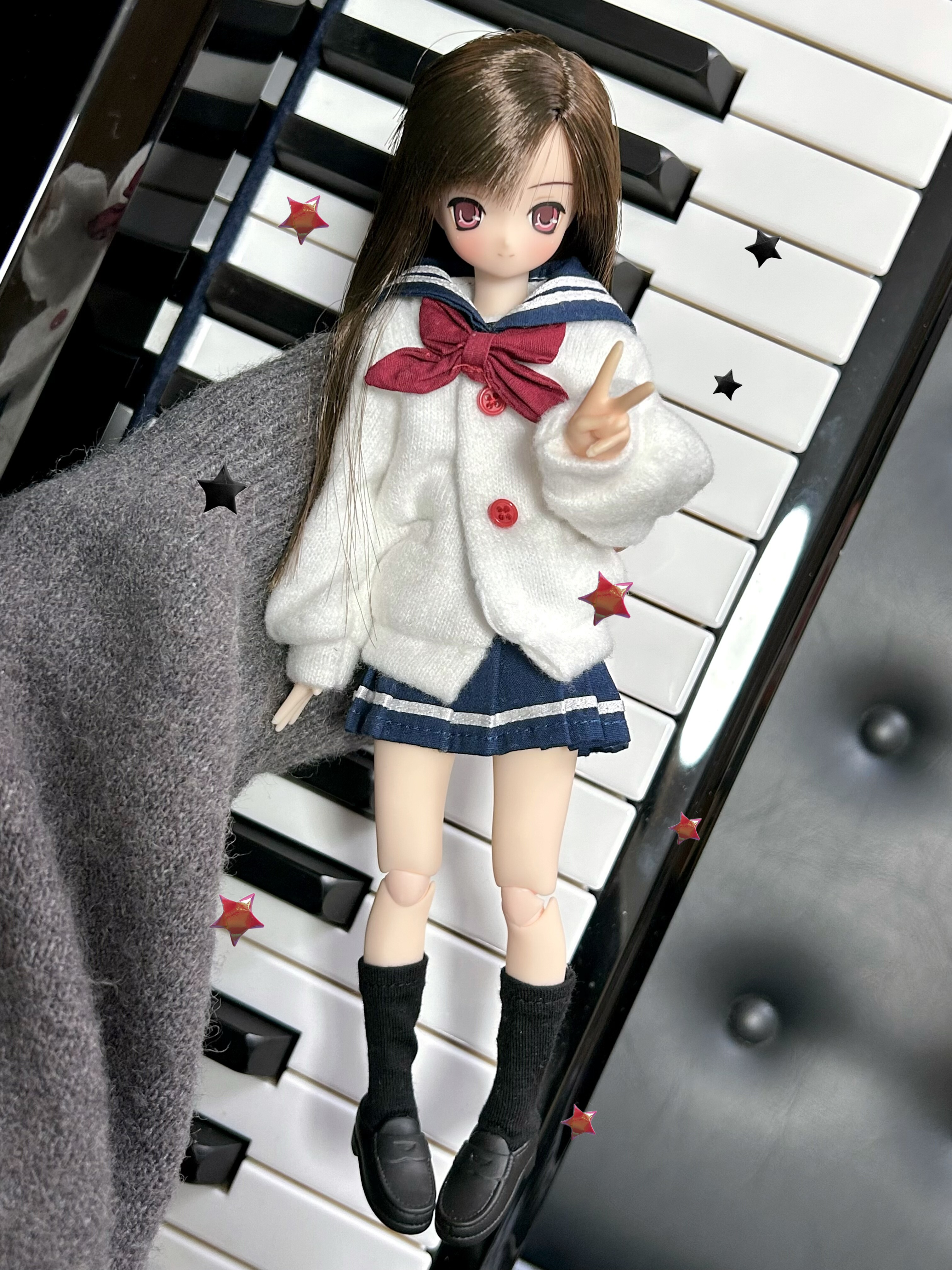 Одежда для кукол BJD （菜包猪肉铺）ob24 azone p20 娃衣套装学生制服青空日记
