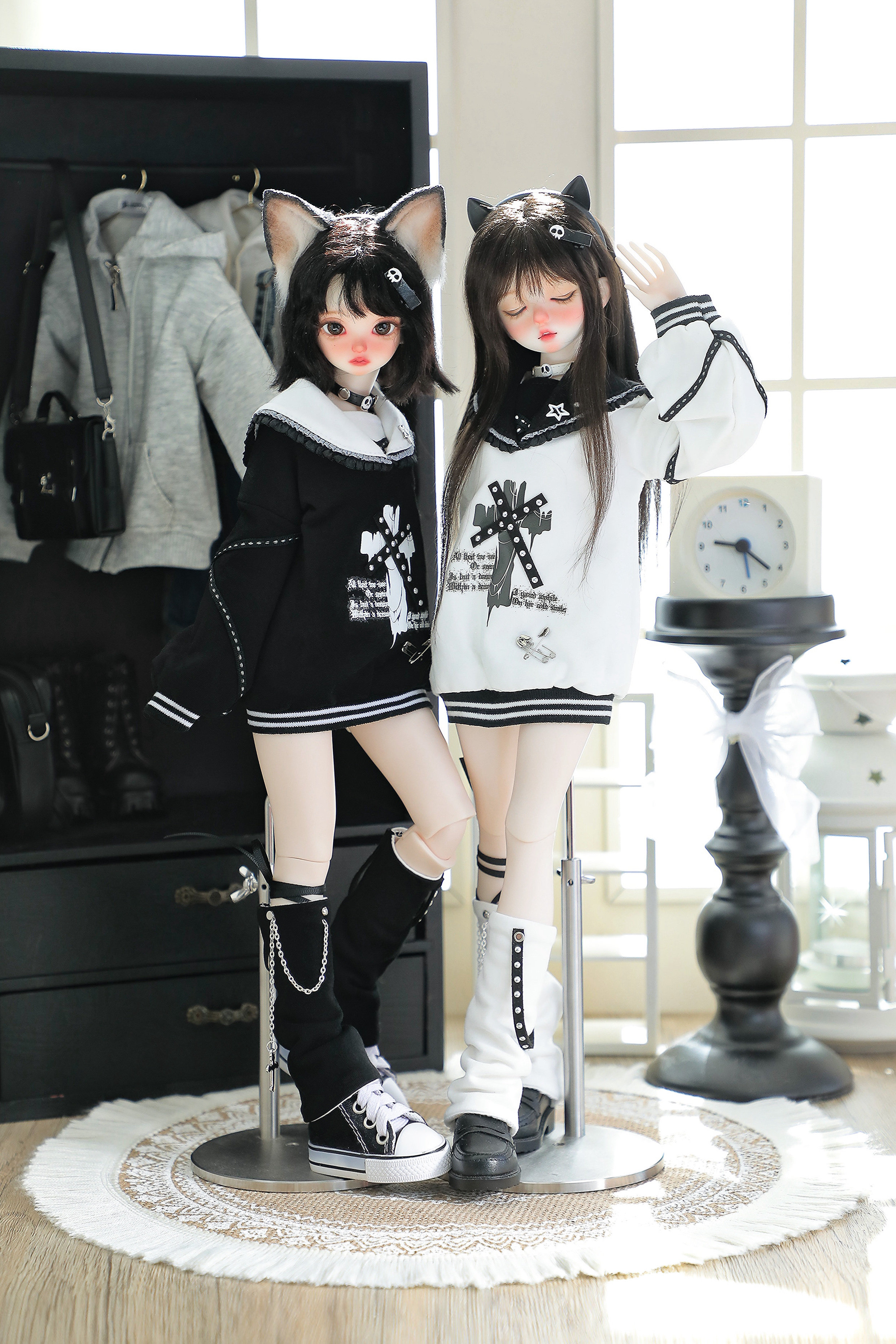 Одежда для кукол BJD （菜包猪肉铺）bjd4分mddmsd熊妹兽兽娃衣套装无序圣音