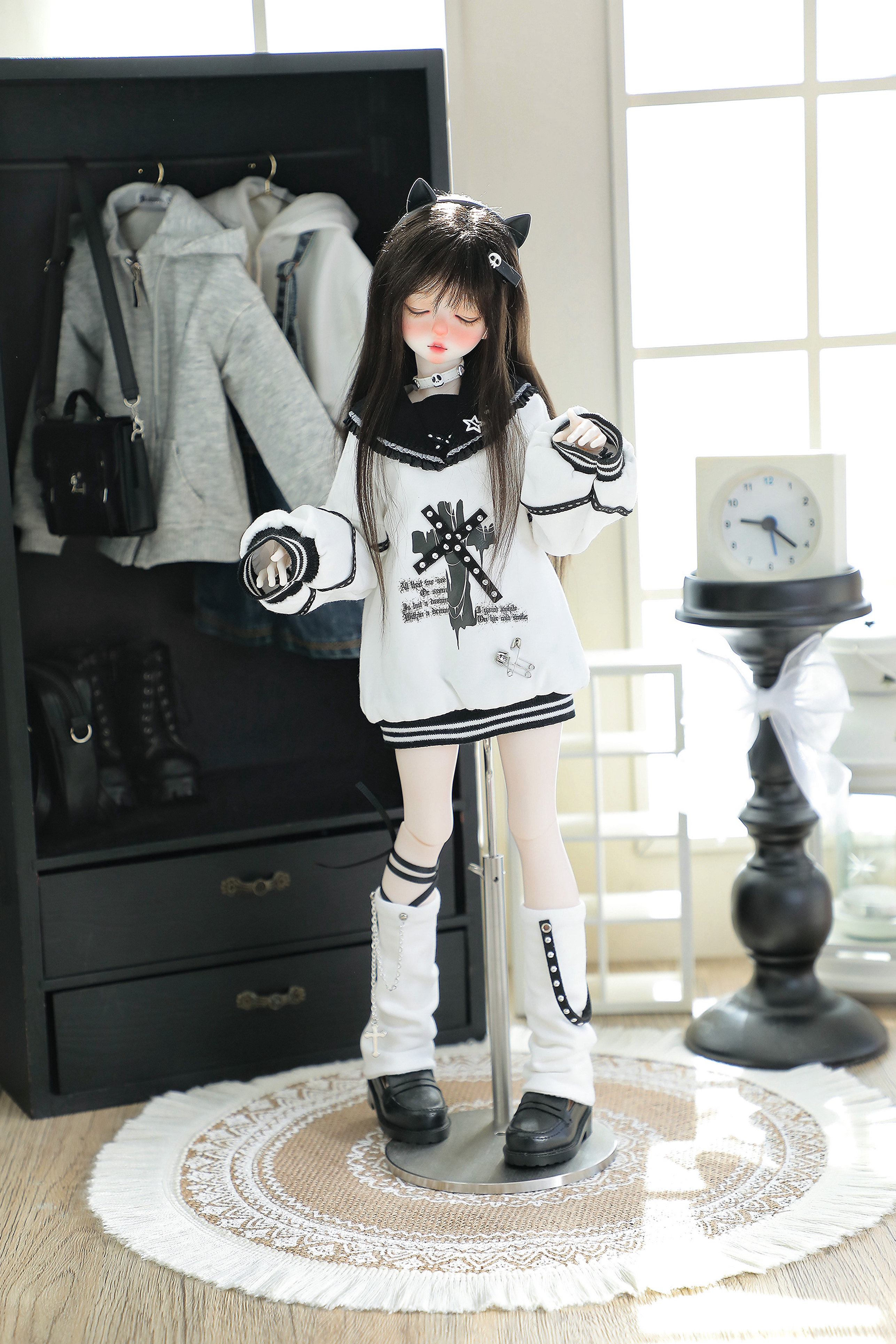 Одежда для кукол BJD （菜包猪肉铺）bjd4分mddmsd熊妹兽兽娃衣套装无序圣音
