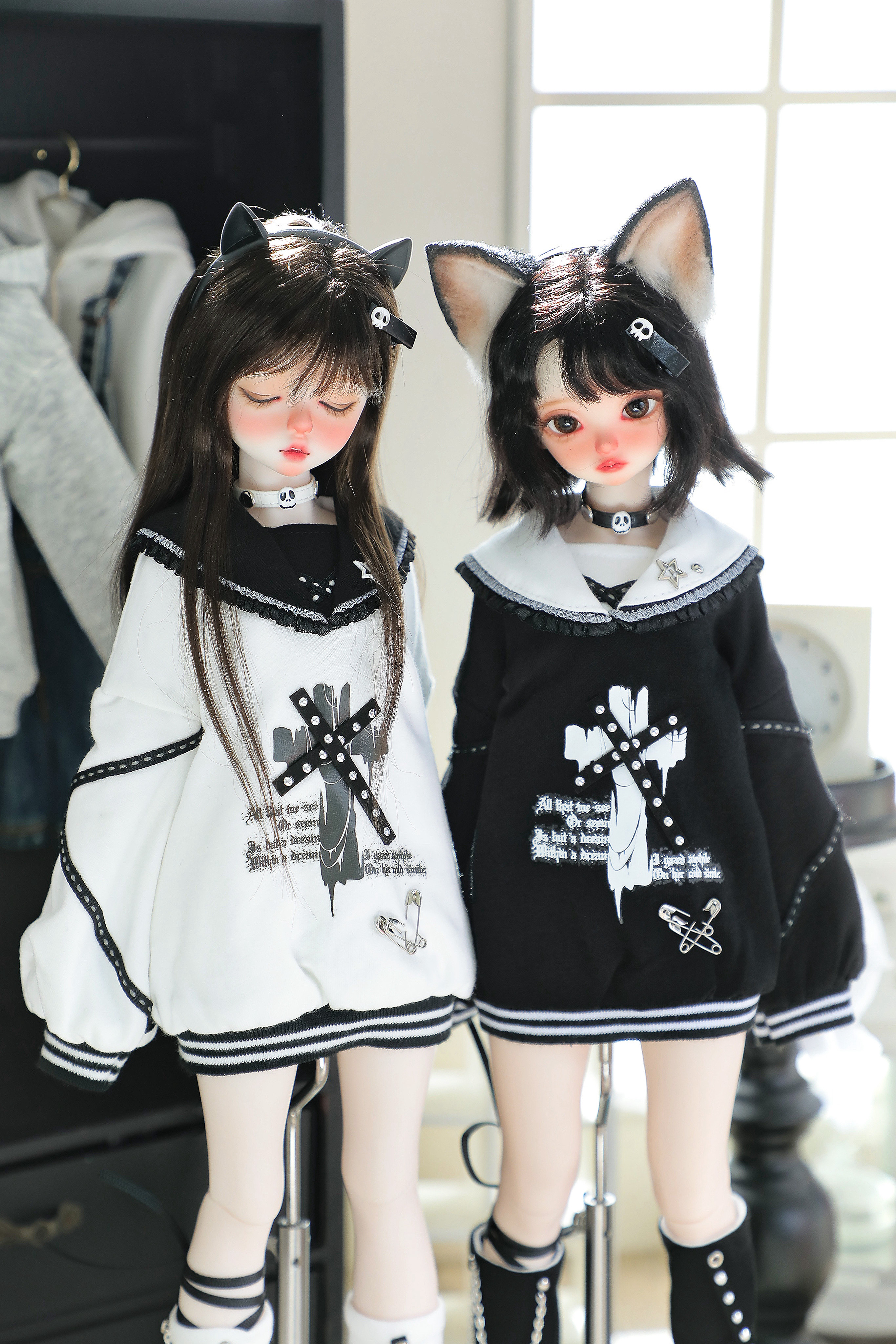 Одежда для кукол BJD （菜包猪肉铺）bjd4分mddmsd熊妹兽兽娃衣套装无序圣音