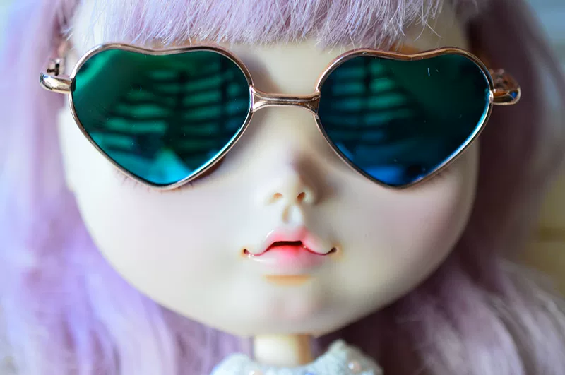 Кукла Blythe маленькая тканьная povz pullip может подарить очки очки в виде сердца любви