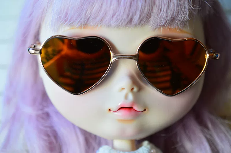 Кукла Blythe маленькая тканьная povz pullip может подарить очки очки в виде сердца любви
