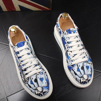 Thick-soled autumn men's genuine leather heightening casual shoes