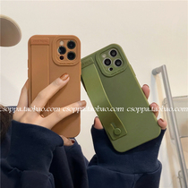 Simple pure color wristband for iPhone 13 promax Apple 12 mobile phone case 11 anti-fall xr female x bracket 8p