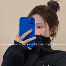 ins minimal Cline Blue is suitable for iPhone 14 promax Apple 13 phone case 12 silica gel 11 xr frosted