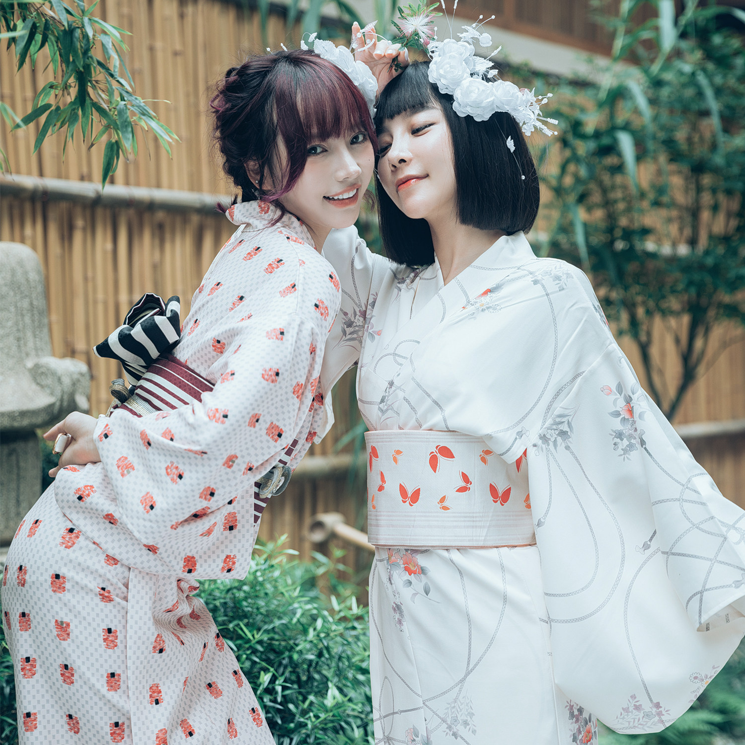 22年夏季日本改良和服清新淡雅乳白色神明少女花藤弥四件套浴衣 22年夏季日本改良和服清新淡雅乳白色神明少女花藤弥四件套浴衣