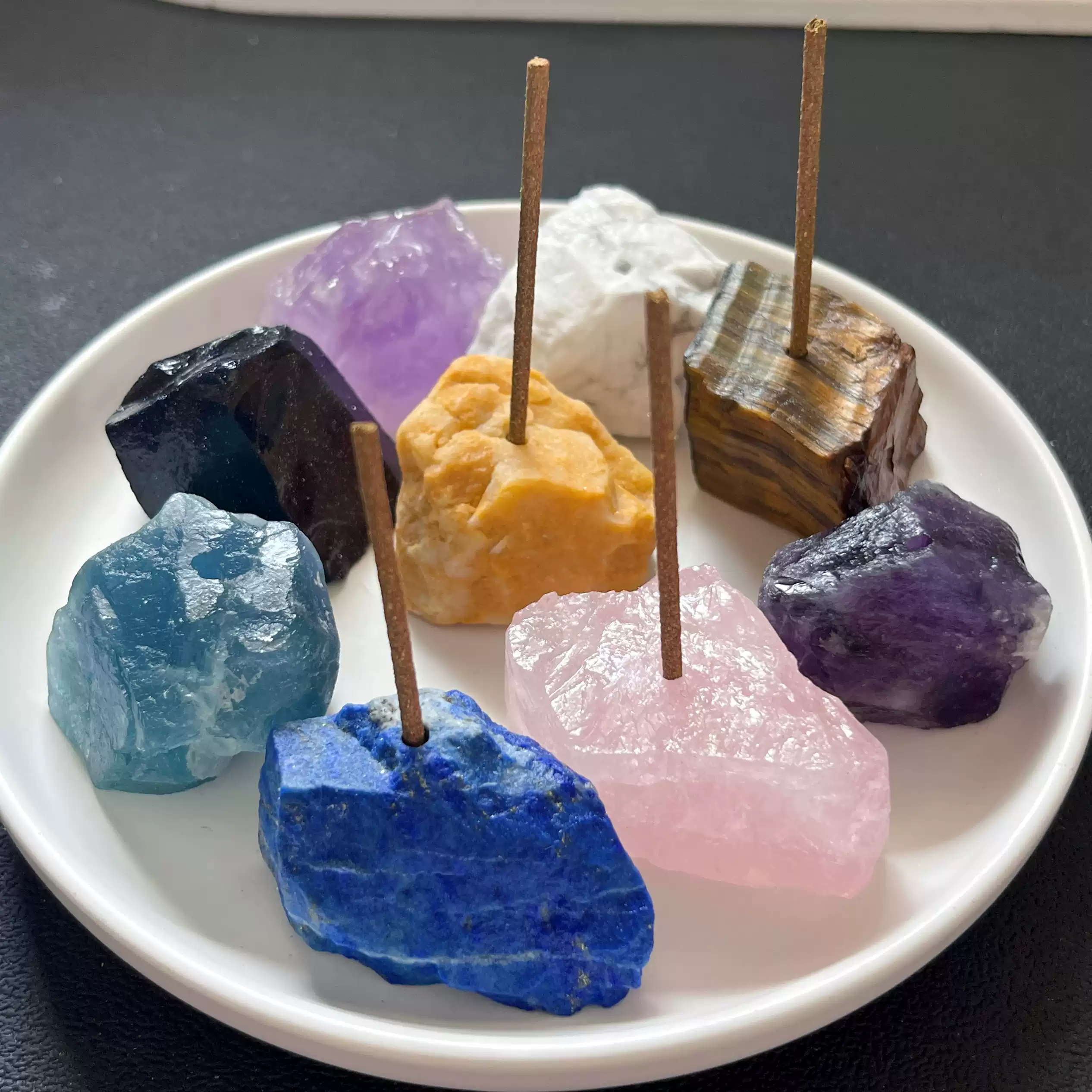 天然水晶原石香插底座摆件家居装饰品小众供佛香架线香创意礼品-淘宝 