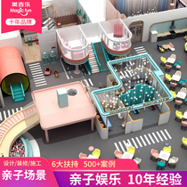 Parent-child restaurant rides transparent climbing FRP slide restaurant simulation simulation kitchen amusement equipment