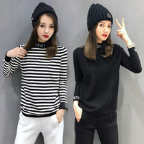 European Station 2021 Spring and Autumn New Sweater with Half Turtleneck base shirt Women Long Sleeve T-shirt Jacket