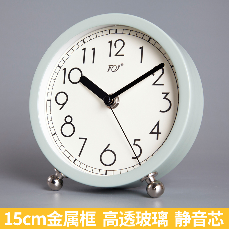 TQJ Minimalist Creative Seat Clock Home Desktop Sitting Clock Silent Fashion Desktop Clock Countertop Bedroom Bedside Quartz Watch-Taobao