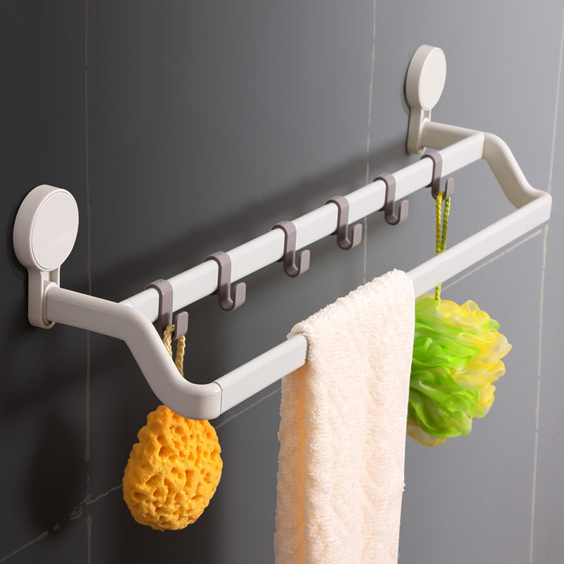 Bathroom single-lever double-lever hanging towel rack kitchen free of punch suction cups towel hook towel-rod dressing room hanging rod-free