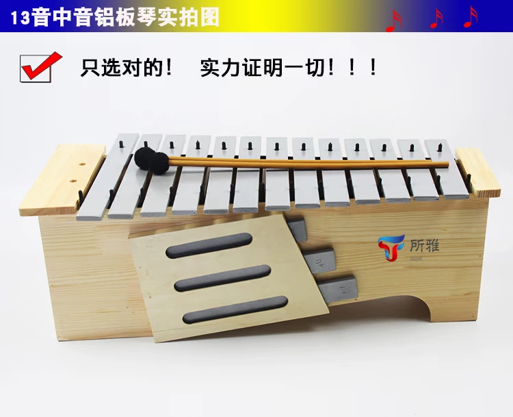 Tone redwood xylophone trường trung học bass xylophone nhôm tấm đàn piano Orff bộ gõ nhạc cụ 13 loa piano - Nhạc cụ phương Tây