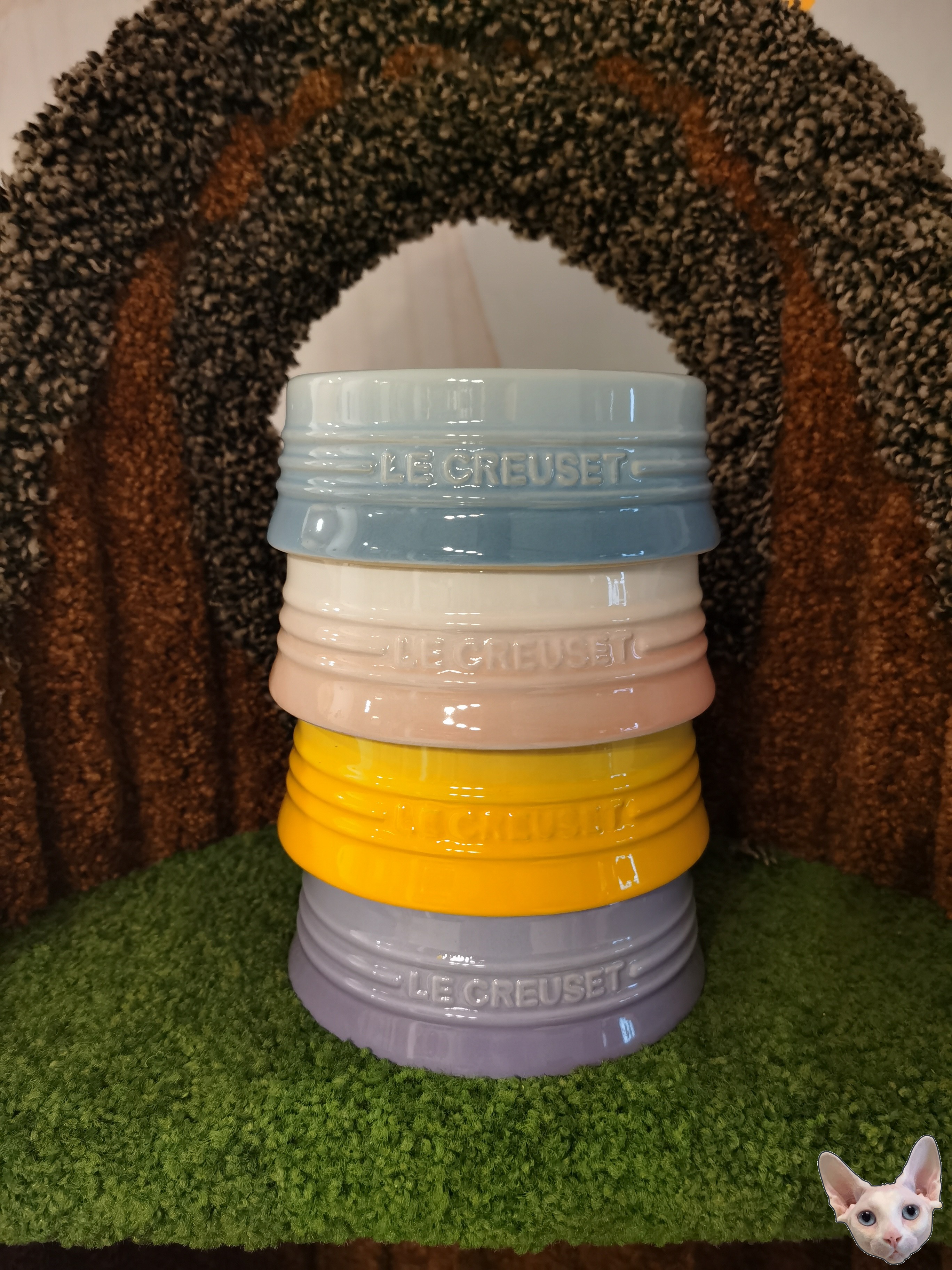 Crispy Shark New Le Creuset Cool Color Pet Bowl Small, Medium and Large Size Cat and Dog Food Basin Parts in Stock