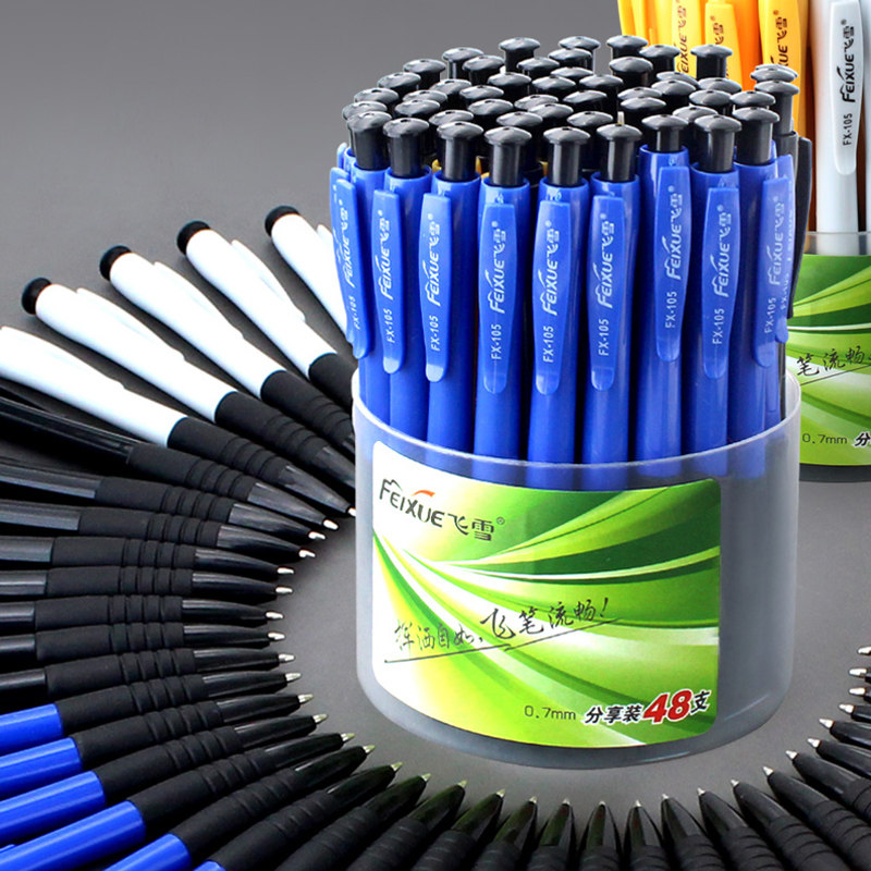 Fly Snow Blue Ball Pen Writer Student Office Business Atomic Pen Pen press press pen 0 7mm