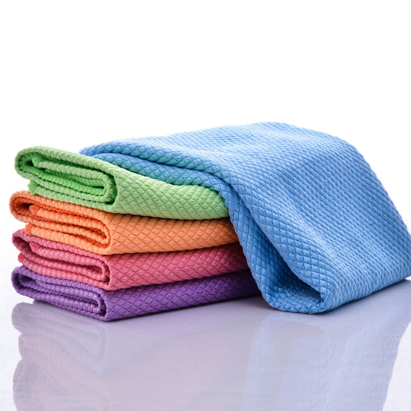 Wipe glass cloth without water without watermark Korean fish scales rubbed glass towel kitchen scrub dishwash cloth