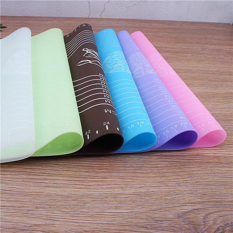 Household rollable soft Cutting board and non-slip cutting board Bread Kneading pad Rectangular silicone pad Chopping board thickened