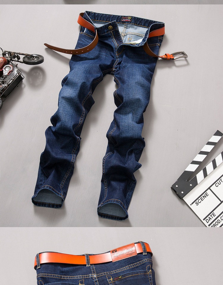 Lgnace Lee Spring Men Quần jean thẳng Slim Quần trẻ trung Cowboy Đầu mùa hè Casual Mặc nam - Quần jean quần jeans nam