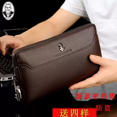 Men's handbags, casual business clutches, clutches, large-capacity clip foreskin bags, 2018 new fashion trends