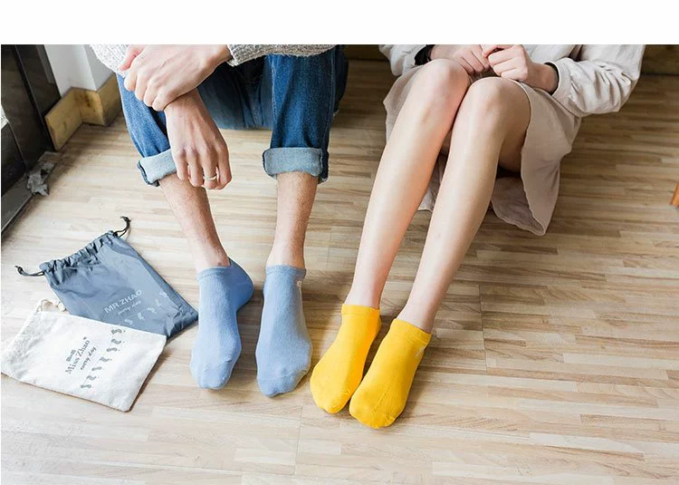 7 đôi tất thêu chữ hoang dã vớ mùa hè thủy triều mùa thu nông miệng thấp giúp vớ nam nữ tất  cao cổ