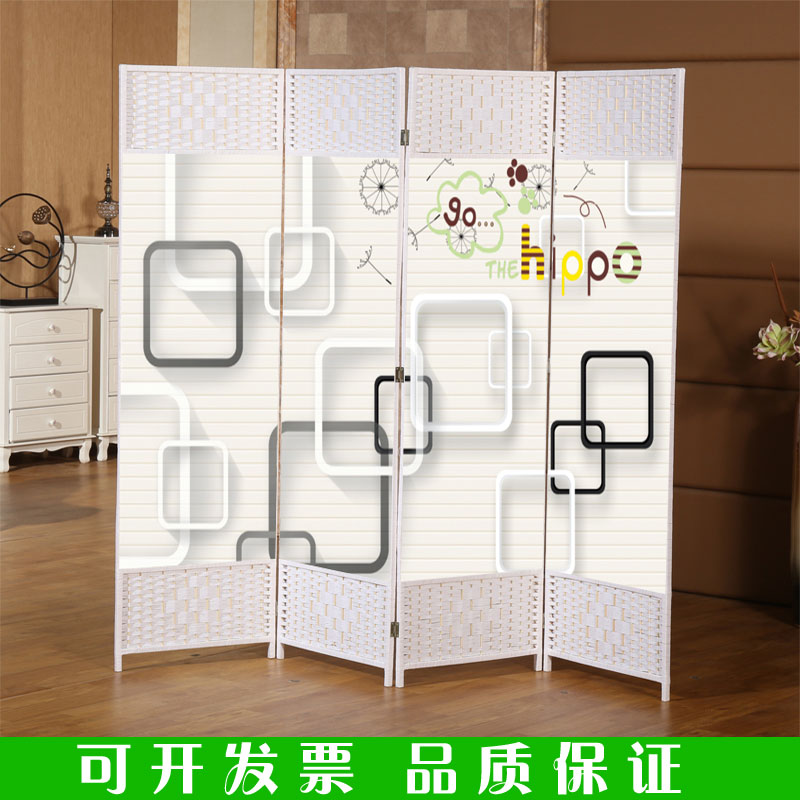 Chinese style fabric screen partition living room hotel bedroom folding mobile porch simple modern small apartment partition wall