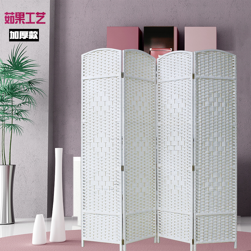 Straw woven rattan woven screen partition folding fashion modern bedroom office hotel mobile simple living room folding screen
