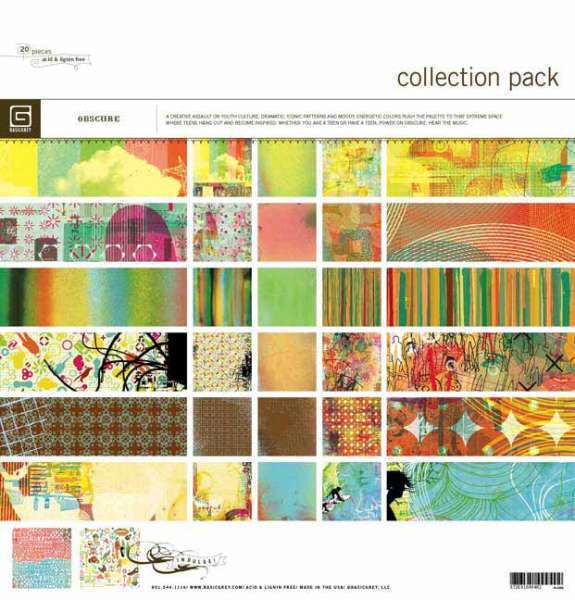 Basic Gray OBSCURE Series 12X12 Double Sided Background Paper Set