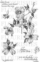 FLOURISHES Clear Stamp Security Stamp SS233 Bee and Flowers