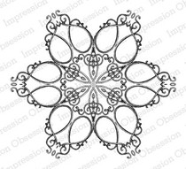 Impression-Obsession Self-Adhesive Leather Stamp* Seal H13094 Vintage Scissors Snowflake