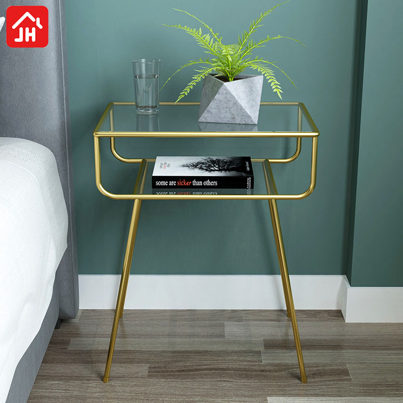 Nordic Minimalist Modern Placement Creative Glass Iron Art Light Lavish Edge A Few Bedrooms Simple Bed Head Cabinet Containing Cabinet-Taobao