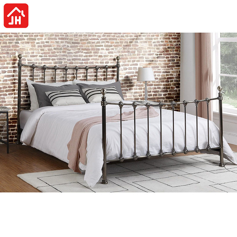 Simply modern European bedroom iron bed double bed 1 5 1 8 single bed 1 2 iron beds bed iron shelf beds Princess bed