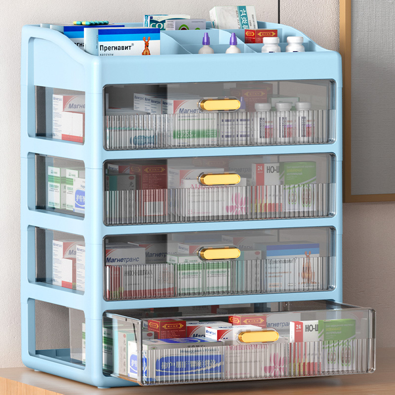 Medicine Box Home Clothing Drawer Medicine Cabinet Home Classification Small Medicine Case Medical Emergency Large Number Containing box-Taobao