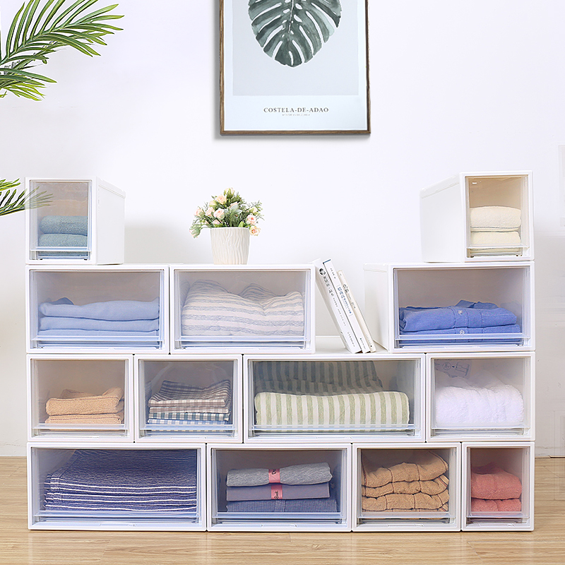 Drawer-type containing box plastic wardrobe containing box deity Inside Clothing Toy Finishing Box Clothes book containing box