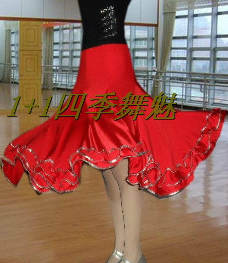 Wujiayi big swing dance skirt social dance skirt national standard practice dance skirt skirt dance skirt red