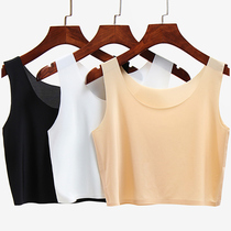 Large code ultra-thin ice silk smeared with anti-walking light without chest cushion Summer thin and large breasts with small wrap and mm200 catty