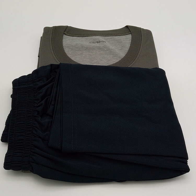 Men T-shirt collar short sleeve shorts outdoor dry running suit summer shirt