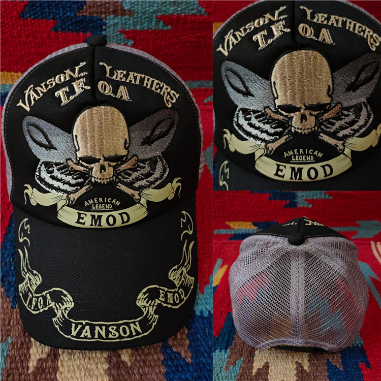 Vanson Embroidered Mesh Cap Trucker Hat Motorcycle Embroidered Mesh Cap Tfoa Collaboration Model Vanson Embroidered Mesh Cap Trucker Hat Motorcycle Embroidered Mesh Cap Tfoa Collaboration Model