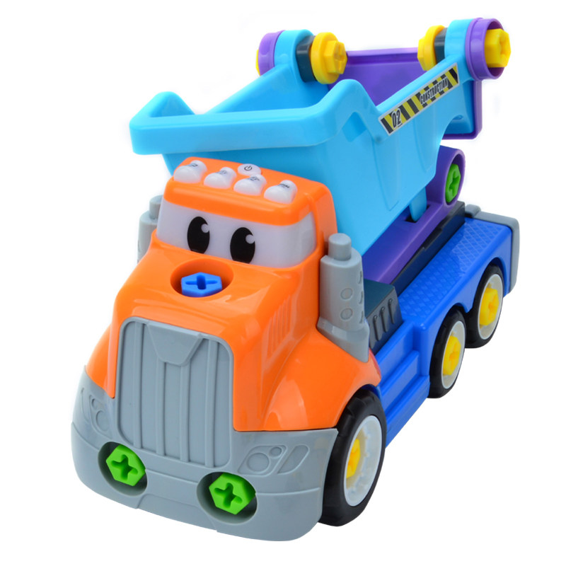 Puzzle disassembly electric engineering vehicle children's engineering dumper voice ancient poetry story early education STEM educational toys
