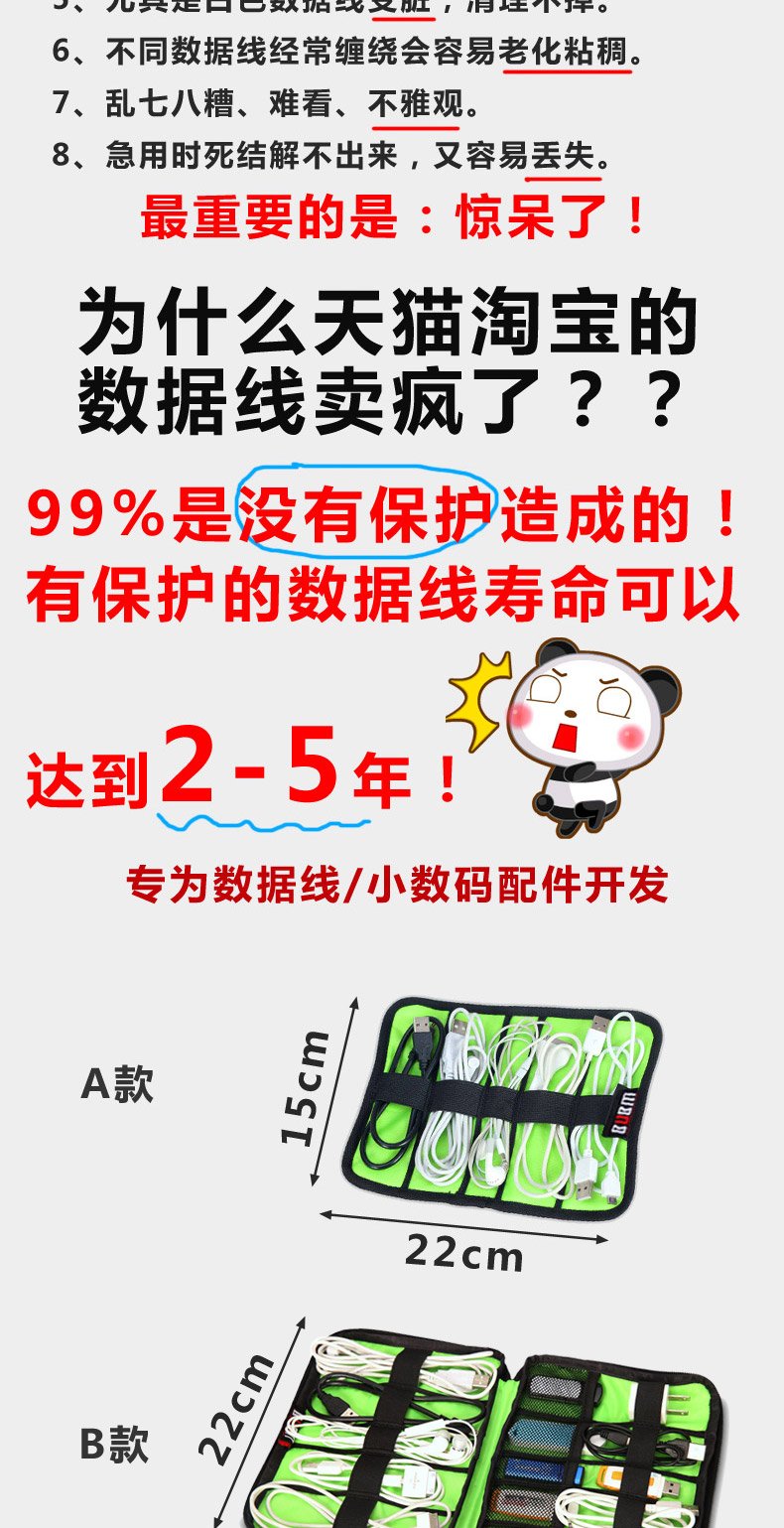 BUBM phụ kiện túi lưu trữ kỹ thuật số hoàn thiện túi lưu trữ dòng dữ liệu U đĩa di động Bộ sạc đĩa cứng đa chức năng