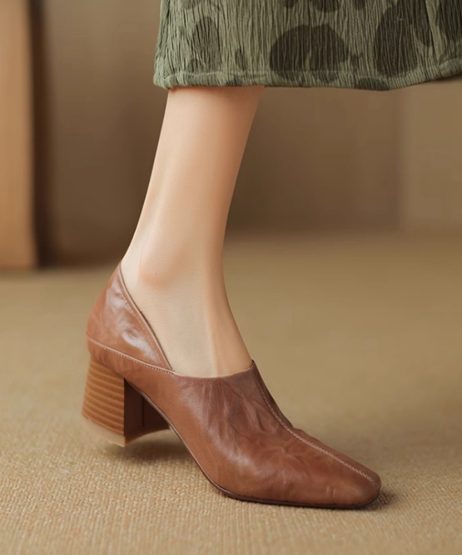 Super Comfortable and Convenient Sheepskin Deep-Cut Small Leather Shoes, Two-Way Wear, Slip-On Heel, 2025 Spring and Autumn Style, Elegant Slip-On Loafers Super Comfortable and Convenient Sheepskin Deep-Cut Small Leather Shoes, Two-Way Wear, Slip-On Heel, 2025 Spring and Autumn Style, Elegant Slip-On Loafers