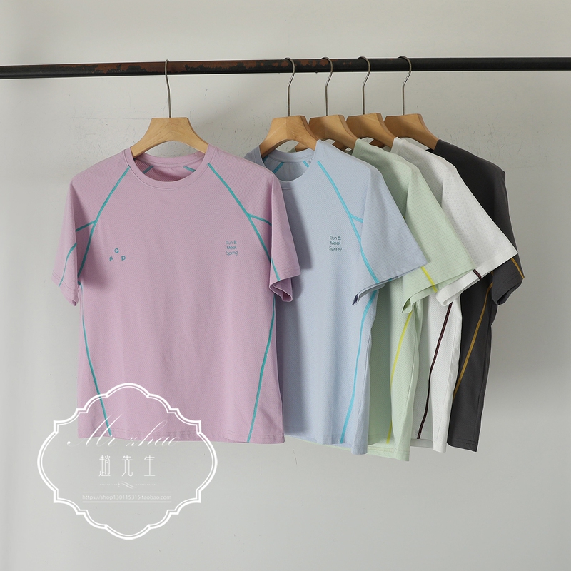 M0524-11 Couple's Style Round Neck Raglan Short-Sleeved Moisture-Absorbent Quick-Drying Letter-Printed Casual Sports T-Shirt 2637