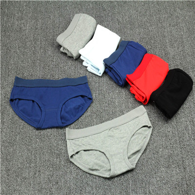 2 2 pieces of European and American neutral LES UNDERWEAR HANDSOME T PURE COTTON LOOSE TIGHT MOVEMENT PURE COLOR TRIANGLE PANTS FOUR CORNER PANTS