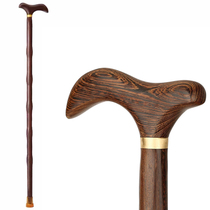 Elderly crutches manual solid wood head mahogany chicken wing crutches non-slip light faucet stick Mountaineering