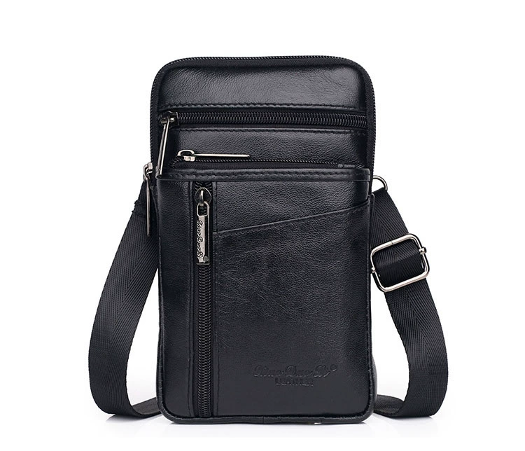 Túi da nam đa chức năng Messenger túi da bò thắt lưng 5,5-6-7 inch túi điện thoại di động túi dọc - Túi của con người