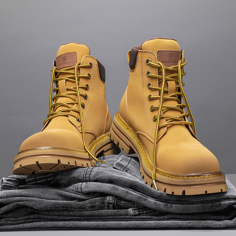 giày bảo hộ mũi sắt Giày bảo hộ lao động nam, công trường mùa thu, giày nam, bốt Martin, quần áo bảo hộ lao động, giày thời trang, bốt da chống nước, chống trơn trượt, chống mài mòn và nhẹ giày bảo hộ mũi sắt giày bảo hộ chống nước