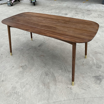 Black walnut wood all solid wood dining table and chair combination simple modern rectangular dining table home Table Table table