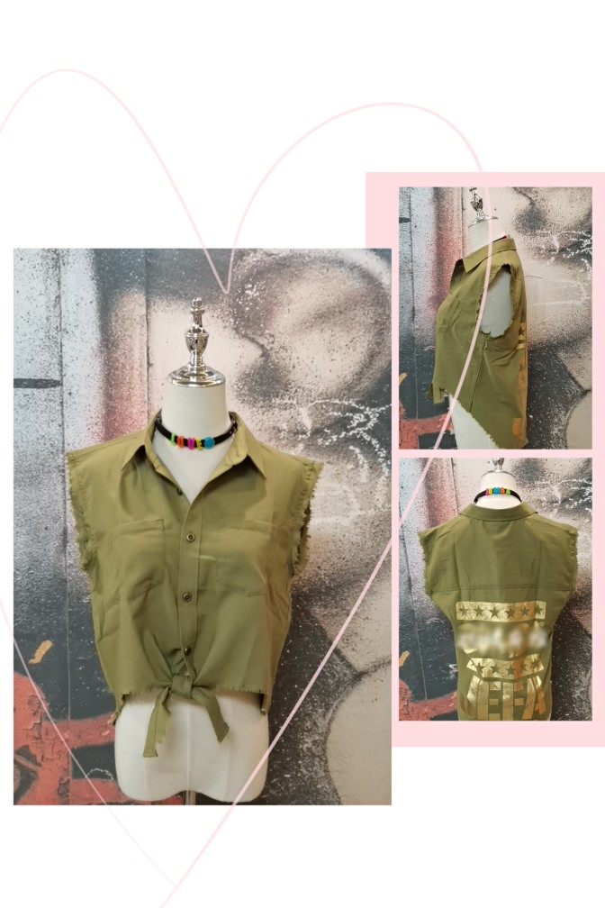 DIY personality fitness sports top does not bump shirt custom loose large size men's and women's shirt shirt army green