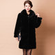 2023 winter new mink mid-length Haining fur mink coat for women high-end white stand-up collar coat